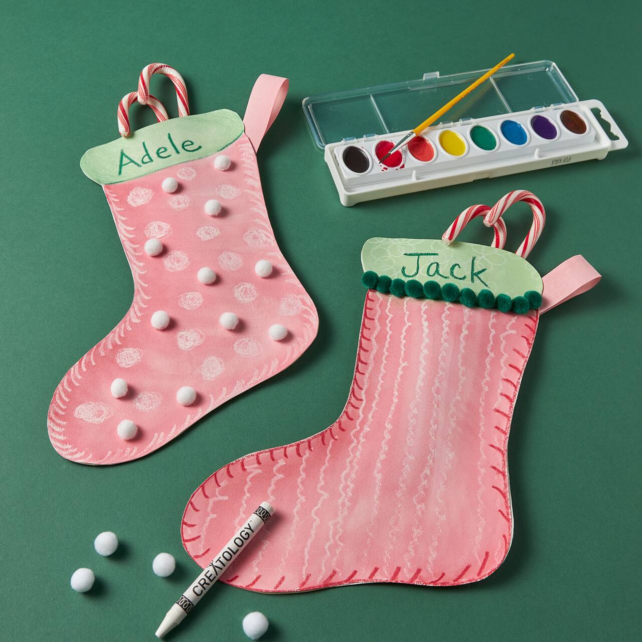 Watercolour Resist Paper Christmas Stocking